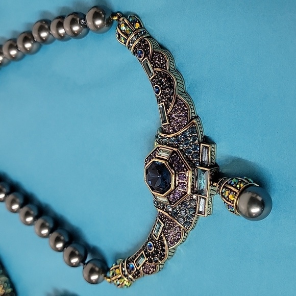 7 PIECE Heidi Daus Lavish Layers Crystal Accented Necklace Bracelet Ring Earring - Picture 2 of 16